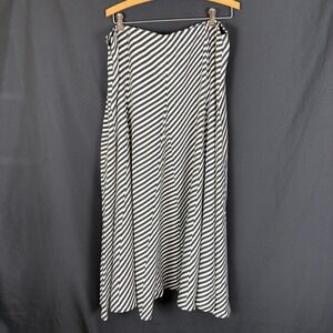 NWT H&M Black White Striped Gored Maxi Skirt Plus Size 18 Voluminous Flowy